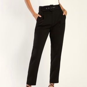 NWOT - Striding Style Belted High-Waisted Tapered Trouser Pants